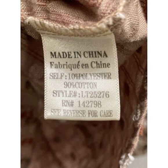 Loveriche Women Brown Polka Dot Blouse Long Sleeve with Ruffles Size Large - Picture 5 of 11